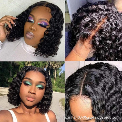 Perruque Pixie Cut Wig Human Hair Curly Bob Short Pixie Cut Lace Wig Bleached Knots Lace Frontal 13x4 Pixie Wig With Baby Hair